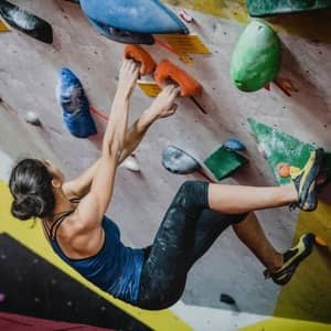 a person bouldering